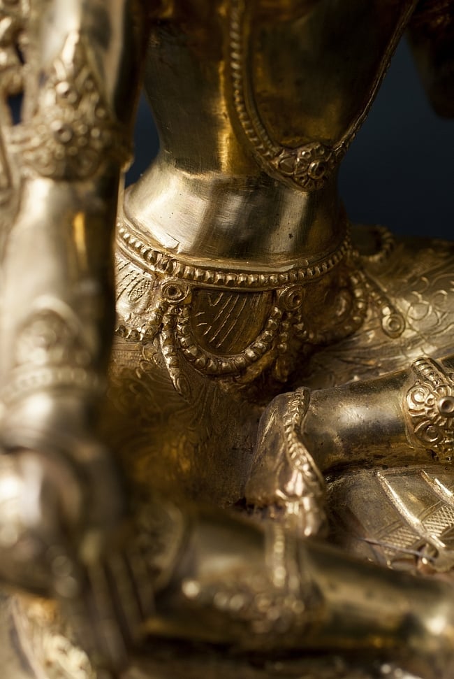 多羅菩薩（ターラー） 銅造鍍金仕上げ - 33cm 12 - 足の裏まで細かに作り込まれています。