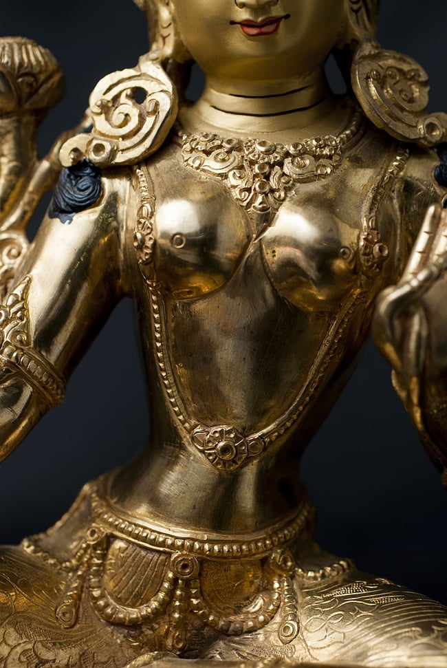 多羅菩薩（ターラー） 銅造鍍金仕上げ - 33cm 18 - 流れるような曲線が美しいですね。