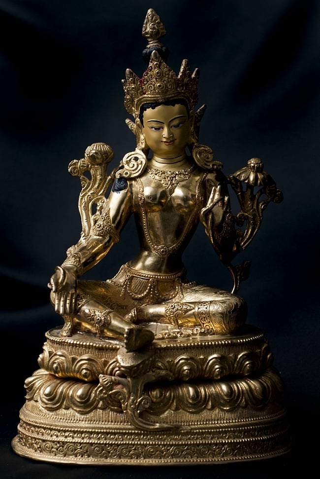 多羅菩薩（ターラー） 銅造鍍金仕上げ - 33cmの写真1枚目です。銅造鍍金仕上げの多羅菩薩です。銅造鍍金仕上げ,多羅菩薩,ターラー,ターラ,神像