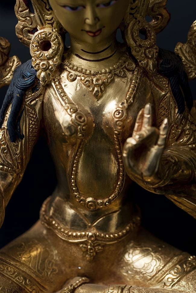 緑多羅菩薩（グリーンターラー） 銅造鍍金仕上げ - 21.5cm 18 - 観音の涙から産まれたとされる多羅菩薩