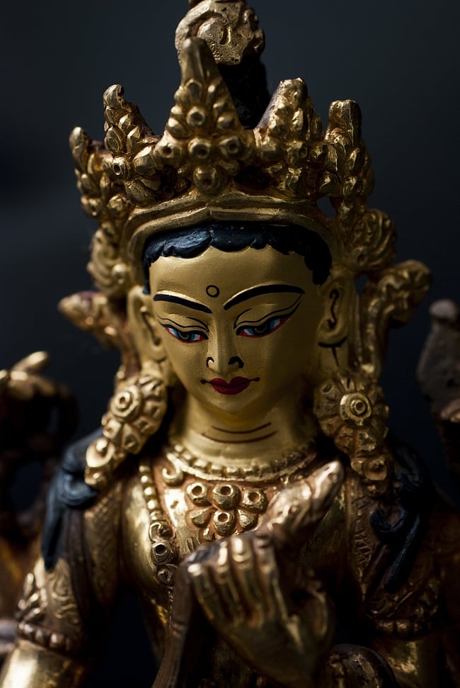 弁財天（サラスヴァティ） 銅造鍍金仕上げ - 15cm の通販[送料無料