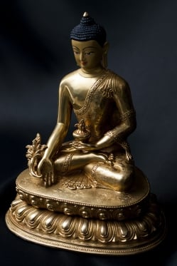 薬師如来（バイシャジヤ・グル） 銅造鍍金仕上げ - 28.5cm - サブ2