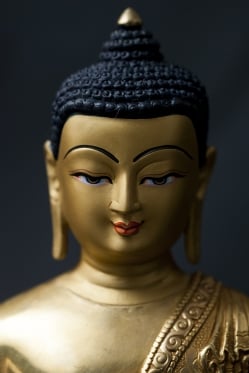 薬師如来（バイシャジヤ・グル） 銅造鍍金仕上げ - 28.5cm - サブ4