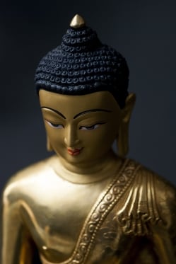 薬師如来（バイシャジヤ・グル） 銅造鍍金仕上げ - 28.5cm - サブ5