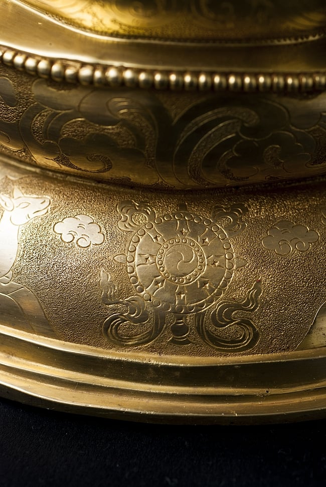 仏陀（ブッダ） 銅造鍍金仕上げ - 32cm 19 - 台座部分になります。