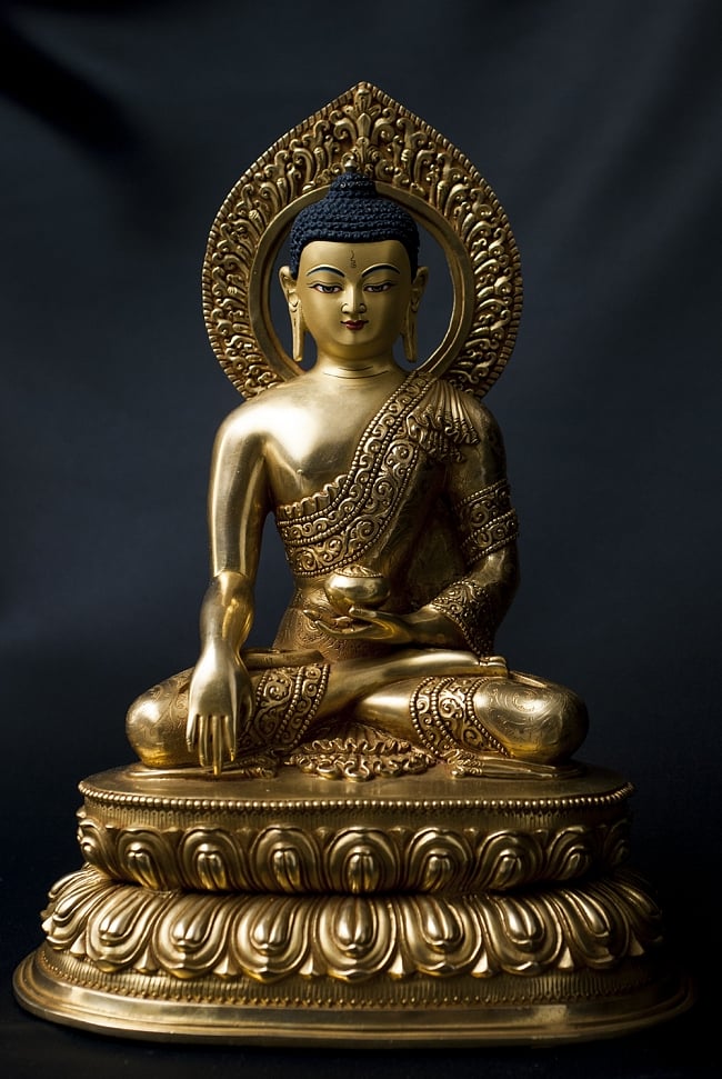 仏陀（ブッダ） 銅造鍍金仕上げ - 32cmの写真1枚目です。銅造鍍金仕上げの仏像です。銅造鍍金仕上げ,仏陀,ブッダ,仏像,神像