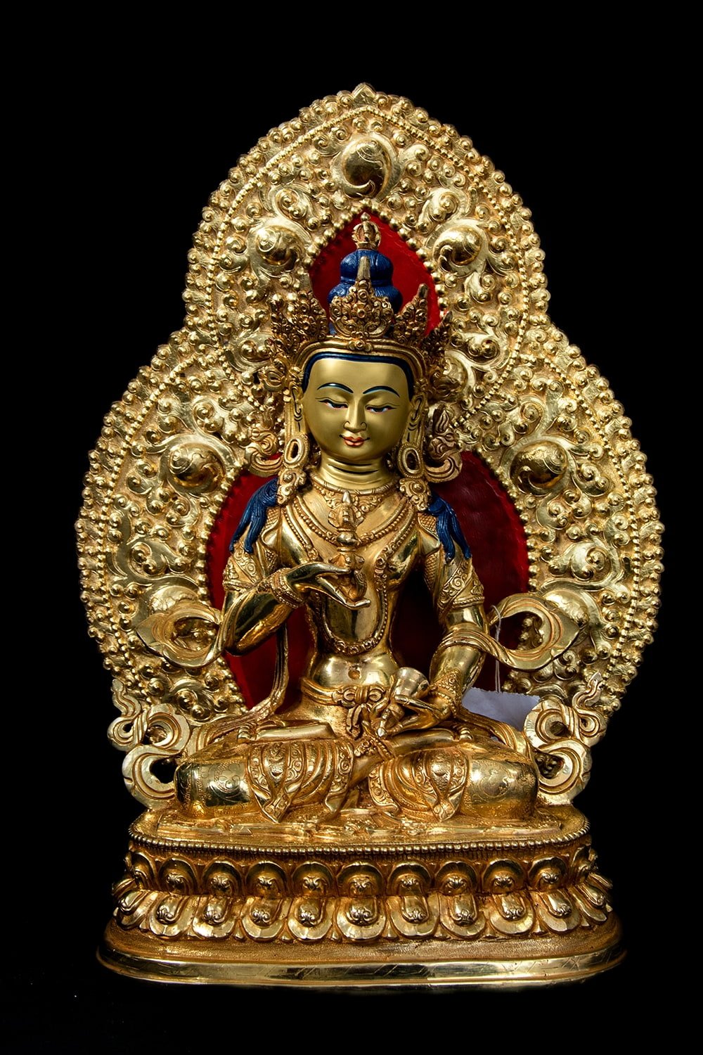【送料無料】 金剛薩た（ヴァジュラ サットゥヴァ） 銅造鍍金仕上げ 37cm / 神像 仏像 チベット 密教 ブッダ像 エスニック インド アジ
