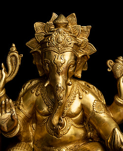 ブラス製 座りガネーシャ像[50cm] - サブ3