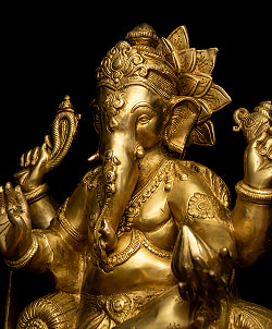 ブラス製 座りガネーシャ像[50cm] - サブ4