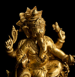 ブラス製 座りガネーシャ像[50cm] - サブ5