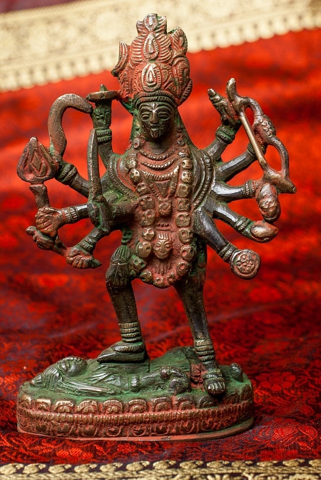 アンティーク仕立てブラス製 カーリー - [高さ：約16cm]の写真カーリー,カーリー像,神様像,ヒンドゥー教