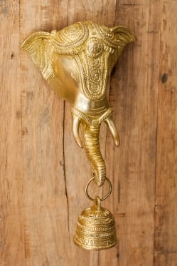 ブラス製 象のドアベル - [高さ：約25cm] - サブ2
