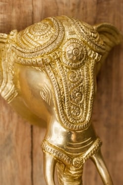 ブラス製 象のドアベル - [高さ：約25cm] - サブ3