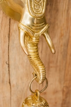 ブラス製 象のドアベル - [高さ：約25cm] - サブ5