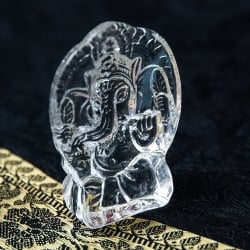 インドの神様 ガラス製ペーパーウェイト〔7cm×5cm〕 - ガネーシャ - サブ4