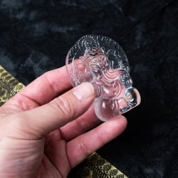 インドの神様 ガラス製ペーパーウェイト〔7cm×5cm〕 - ガネーシャ - サブ5