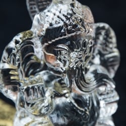 インドの神様 ガラス製ペーパーウェイト〔8.5cm×6.5cm〕 - ガネーシャ - サブ2