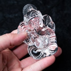インドの神様 ガラス製ペーパーウェイト〔8.5cm×6.5cm〕 - ガネーシャ - サブ5