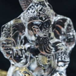 インドの神様 ガラス製ペーパーウェイト〔6.5cm×5cm〕 - ガネーシャ - サブ2