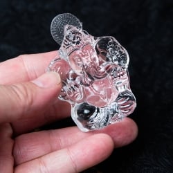 インドの神様 ガラス製ペーパーウェイト〔6.5cm×5cm〕 - ガネーシャ - サブ5