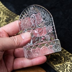 インドの神様 ガラス製ペーパーウェイト〔8.7cm×6.3cm〕 - 台座ガネーシャ - サブ5