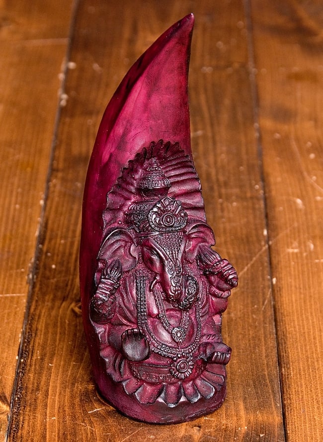 トゥースガネーシャ 赤紫[20cm]の写真1枚目です。静かな存在感のある神像です。神様,神様像,レジン　神様,インド　神様