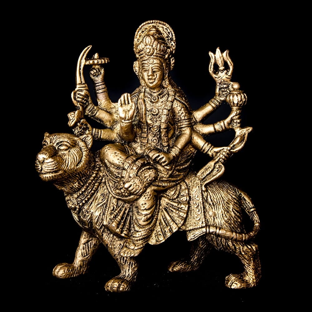 【送料無料】 ブラス製 ドゥルガー 12.5cm / durga 神像 パールヴァティ 開運 インド 神様 置物 エスニック アジア 雑貨