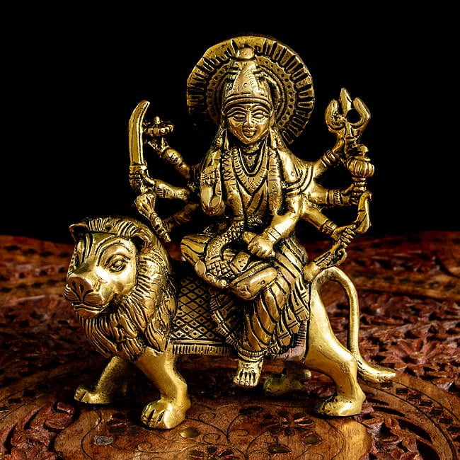 ブラス製 ドゥルガー[14cm]の写真ドゥルガー,durga,神像,パールヴァティ,開運