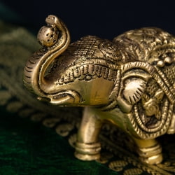 ブラス製 装飾付きエレファント像 - 7cm - サブ3