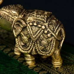 ブラス製 装飾付きエレファント像 - 7cm - サブ4
