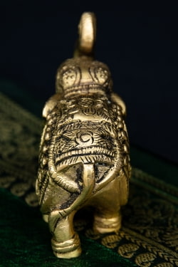 ブラス製 装飾付きエレファント像 - 7cm - サブ5