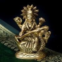 ブラス製 サラスヴァティ像 - 8cm