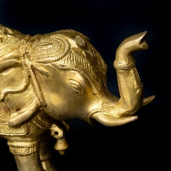 ブラス製 装飾付きエレファント像 15.5cm - サブ2