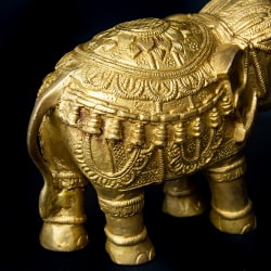 ブラス製 装飾付きエレファント像 15.5cm - サブ4