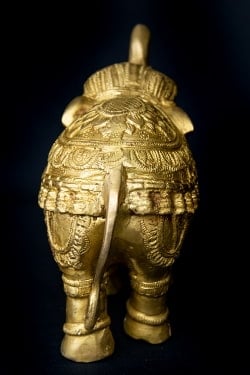 ブラス製 装飾付きエレファント像 15.5cm - サブ5