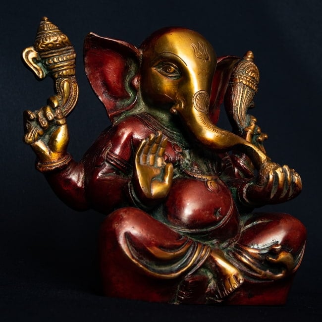 ブロンズ ガネーシャ像 約15cm 古代？ ブロンズ ガネーシャ像 約15cm 古代？