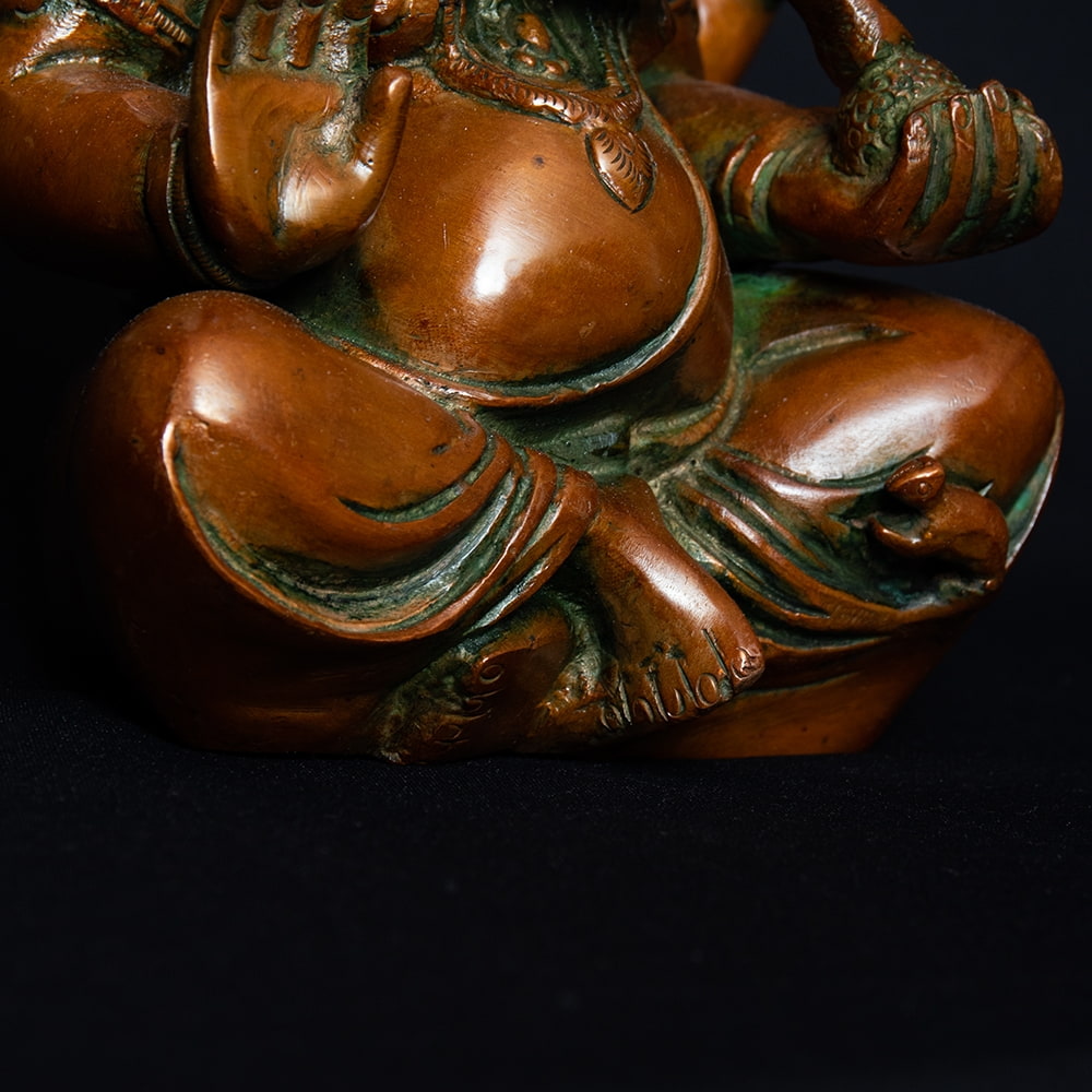 ガネーシャ ブロンズ像 アンティークブロンズ製ガネーシャ像（高さ14インチ