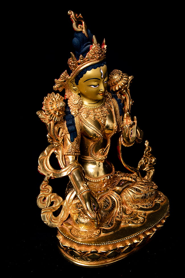 白多羅菩薩（ホワイト・ターラー） 銅造鍍金仕上げ - 26cm 15 - 見る角度によって異なった姿を現します。