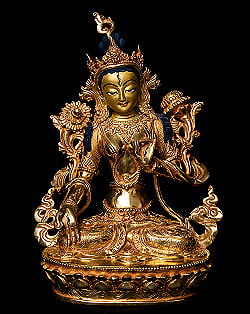 白多羅菩薩（ホワイト・ターラー） 銅造鍍金仕上げ - 26cmの商品写真