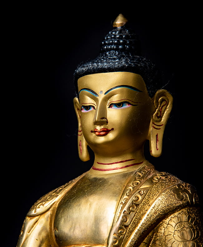 薬師如来（バイシャジヤ・グル） 銅造鍍金仕上げ - 20cm 5 - 荘厳な趣のある神像です。