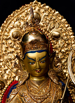 蓮華生大師（パドゥマ・サムバヴァ・グル） 銅造鍍金仕上げ - 38cm - サブ2