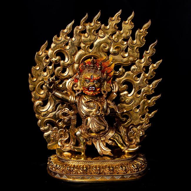 金剛手菩薩（ヴァジュラ・パニ） 銅造鍍金仕上げ - 高さ37cmの写真1枚目です。銅造鍍金仕上げの金剛手菩薩です。銅造鍍金仕上げ,仏像,神像,金剛薩た,ヴァジュラ,バジュラ,パーニ