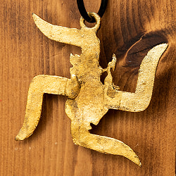 〔壁掛けタイプ〕インドの神様ウォールハンギング - スワスティカ・ガネーシャ - 10cm - サブ5