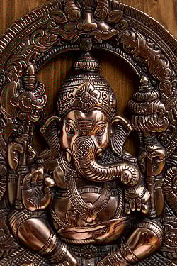 〔壁掛けタイプ〕インドの神様ウォールハンギング -ガネーシャ 35cm - サブ2