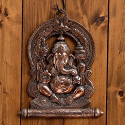 〔壁掛けタイプ〕インドの神様ウォールハンギング -ガネーシャ 35cm