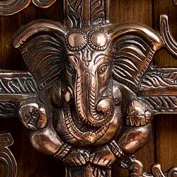 〔壁掛けタイプ〕インドの神様ウォールハンギング - 卍とオーンガネーシャ 23.5cm - サブ2