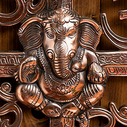 〔壁掛けタイプ〕インドの神様ウォールハンギング - 卍とオーンガネーシャ 30cm - サブ2