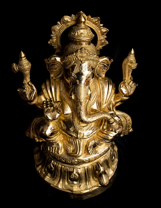 金運と幸運の神様 ガネーシャ像 [特大サイズ・約89cm] 10 - 上からの様子です。
