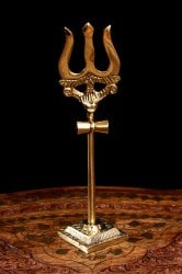 シヴァの三つ又 - ダムルー付き 15cm