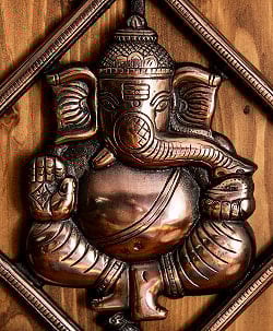 〔壁掛けタイプ〕インドの神様ウォールハンギング スクエア・ガネーシャ 30cm - サブ2